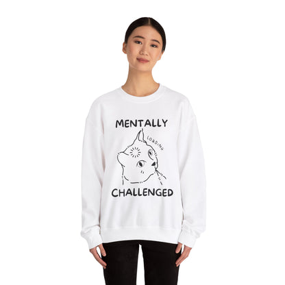 Mentally Challenged Cat Crewneck Sweatshirt - Unisex Heavy Blend™