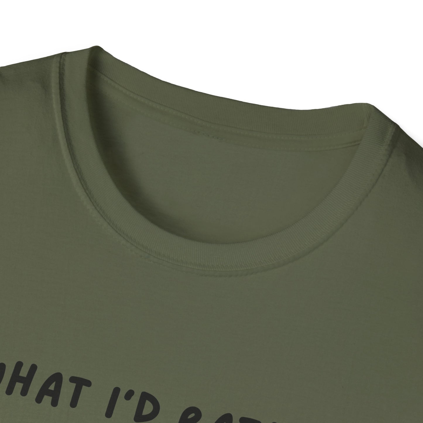 Cute Cat Sleepy Vibes Unisex Softstyle T-Shirt - "What I'd Rather Be Doing"