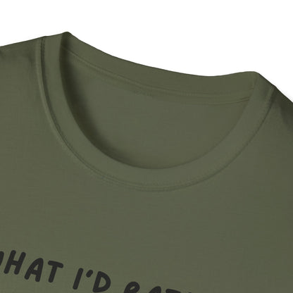 Cute Cat Sleepy Vibes Unisex Softstyle T-Shirt - "What I'd Rather Be Doing"