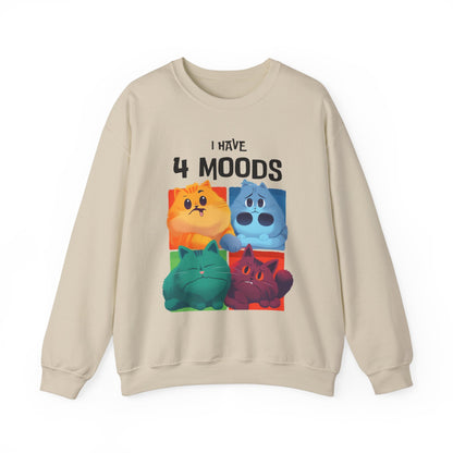 I Have 4 Moods Sweatshirt - Unisex Heavy Blend™ Crewneck - Perfect for Pet Lovers