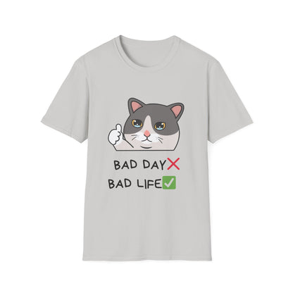 Cute Cat 'Bad Day' Unisex Softstyle T-Shirt - Perfect for Cat Lovers!