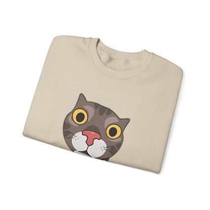 "Did Someone Say Food?" Funny Cat Sweatshirt - Unisex Heavy Blend Crewneck